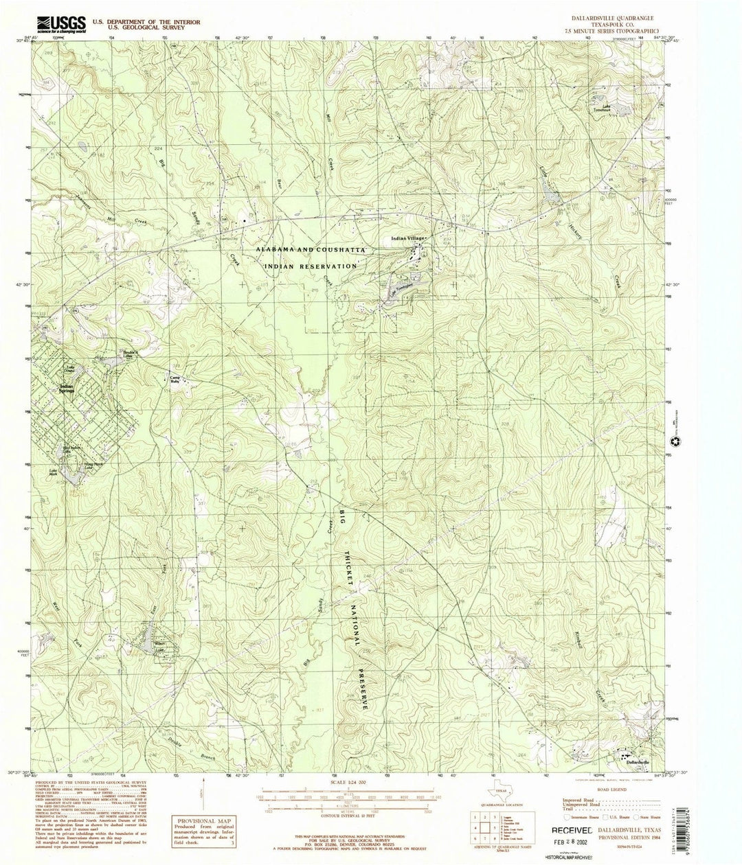 1984 Dallardsville, TX - Texas - USGS Topographic Map