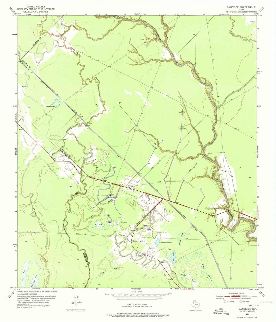1952 Danciger, TX - Texas - USGS Topographic Map