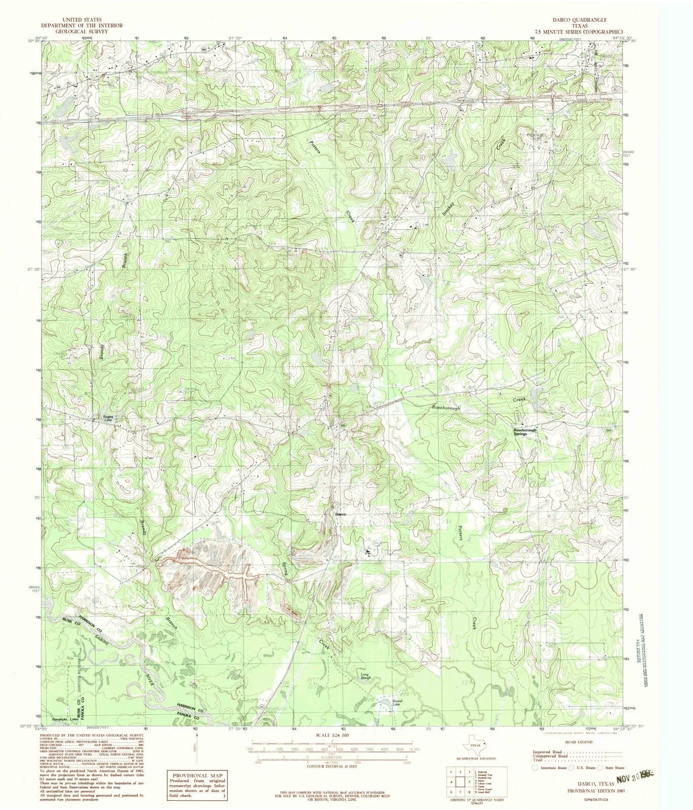 1983 Darco, TX - Texas - USGS Topographic Map