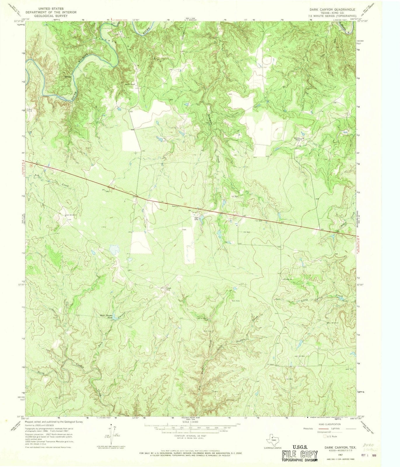 1967 Canyon, TX - Texas - USGS Topographic Map v2