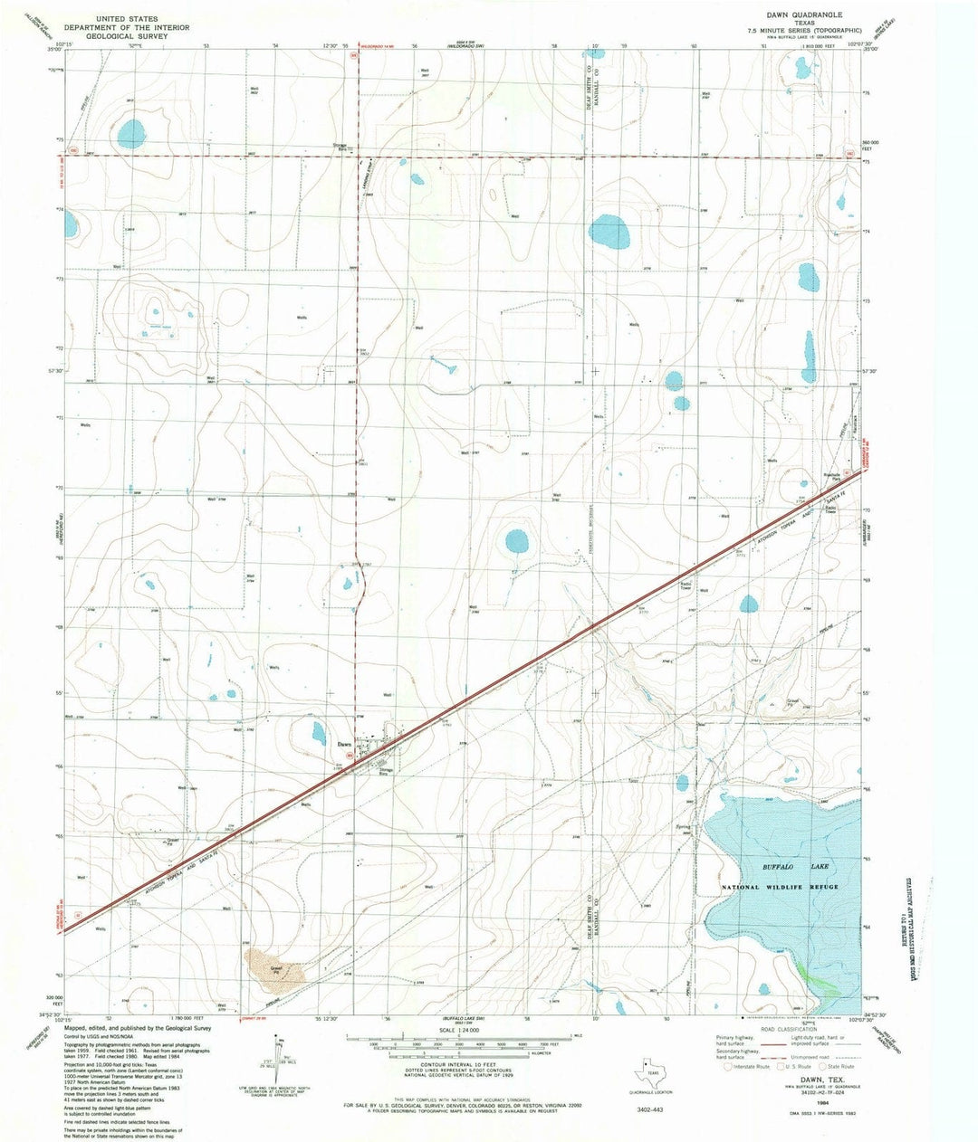 1984 Dawn, TX - Texas - USGS Topographic Map
