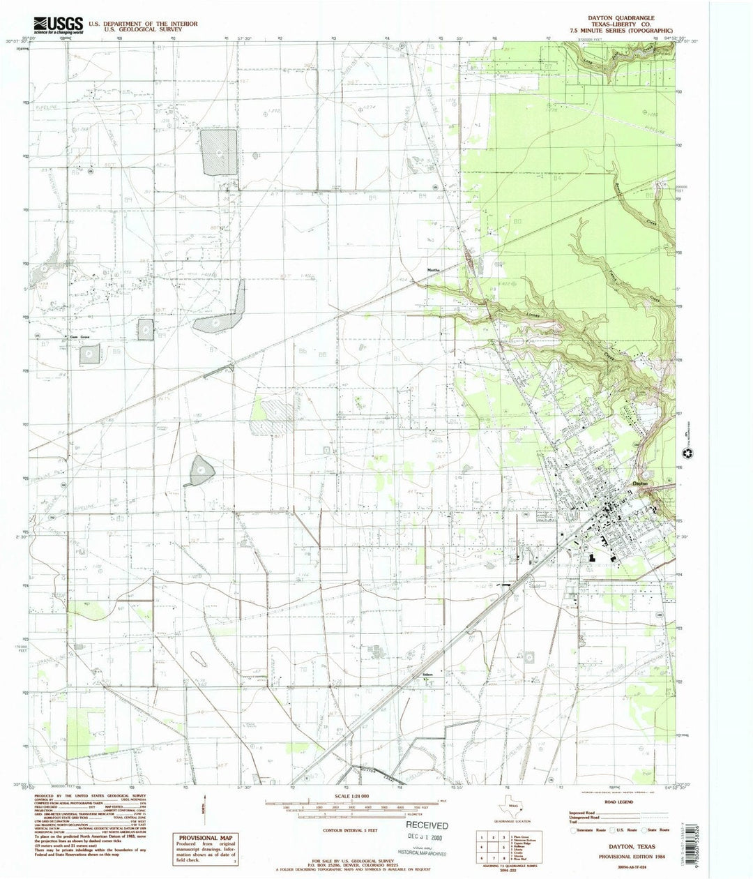 1984 Dayton, TX - Texas - USGS Topographic Map