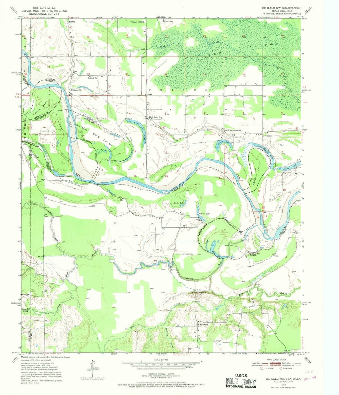 1950 De Kalb, TX - Texas - USGS Topographic Map