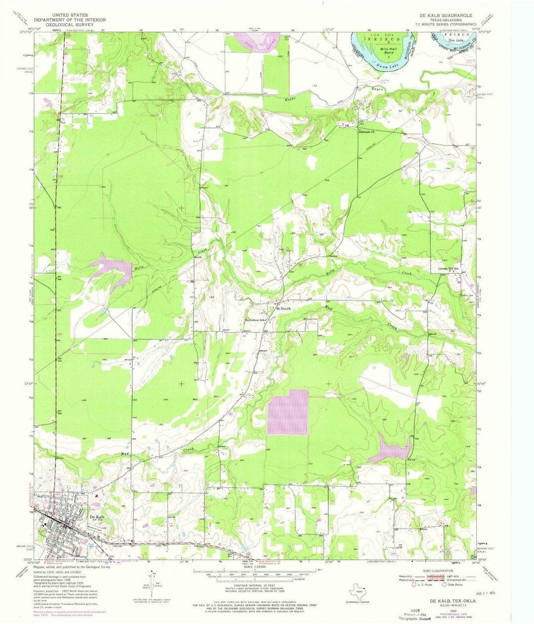 1950 De Kalb, TX - Texas - USGS Topographic Map v2