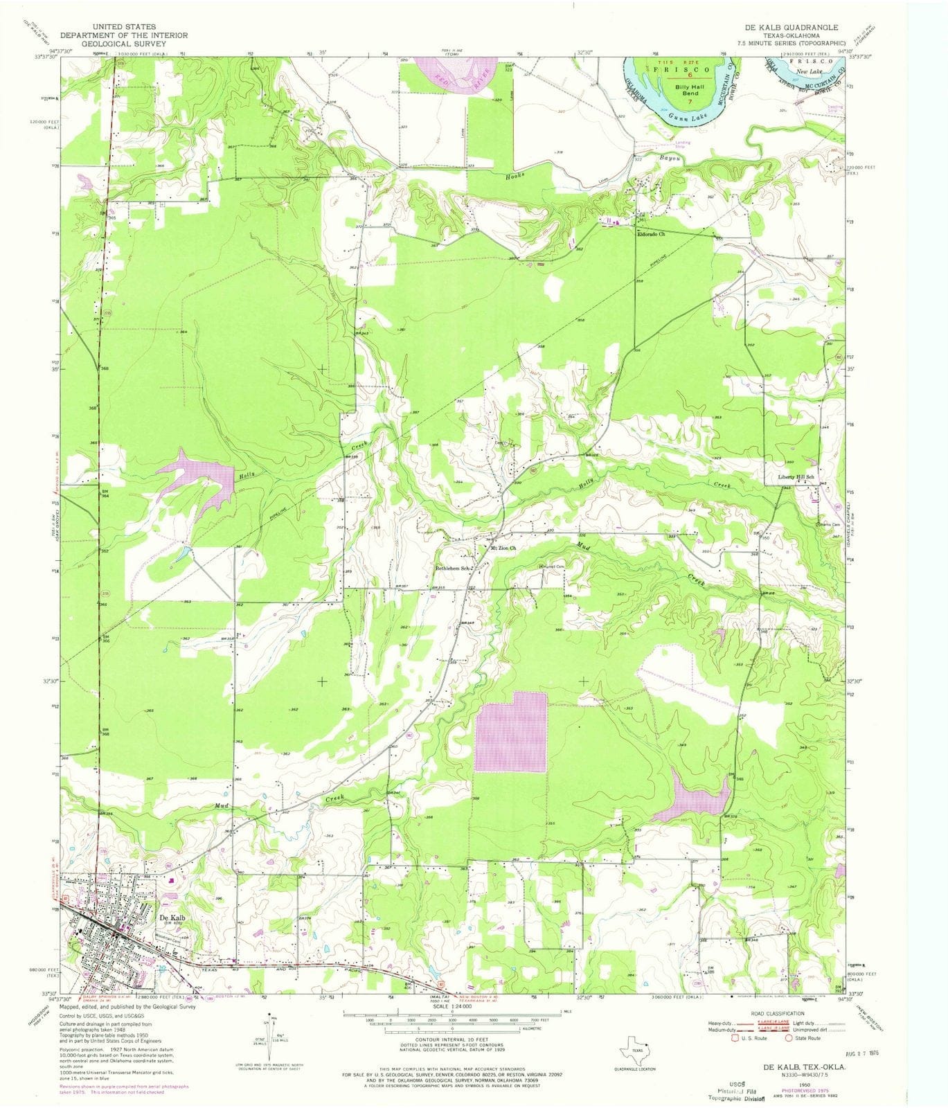 1950 De Kalb, TX - Texas - USGS Topographic Map v2