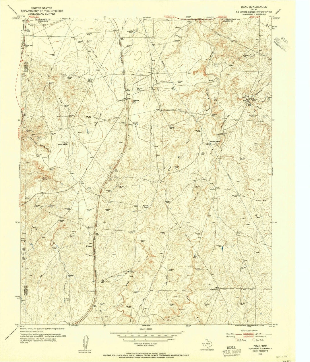 1953 Deal, TX - Texas - USGS Topographic Map
