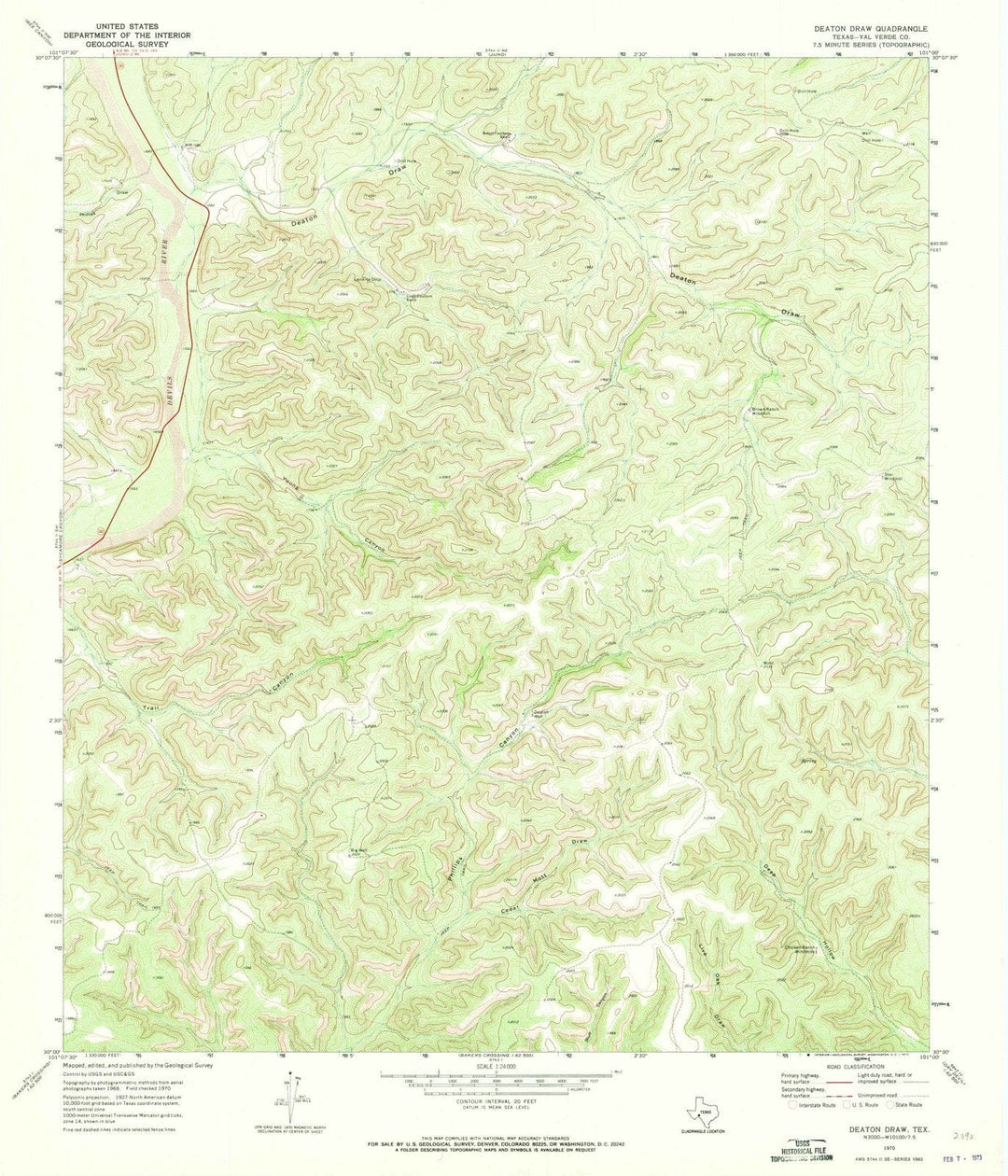 1970 Deatonraw, TX - Texas - USGS Topographic Map