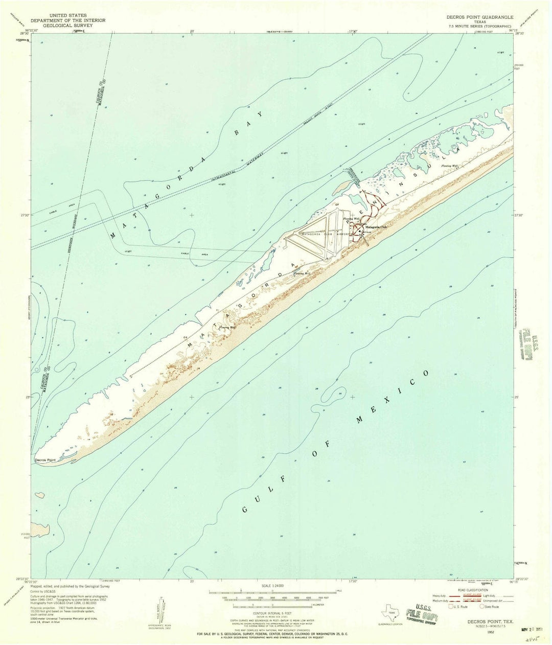 1952 Decros Point, TX - Texas - USGS Topographic Map