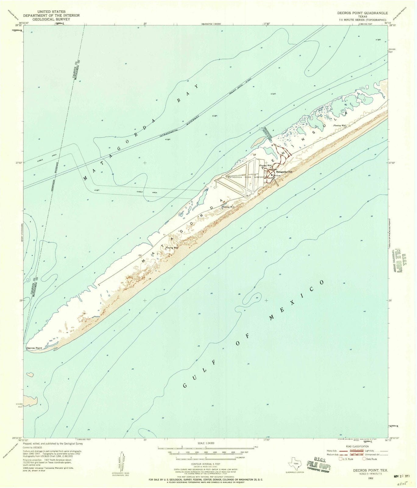 1952 Decros Point, TX - Texas - USGS Topographic Map