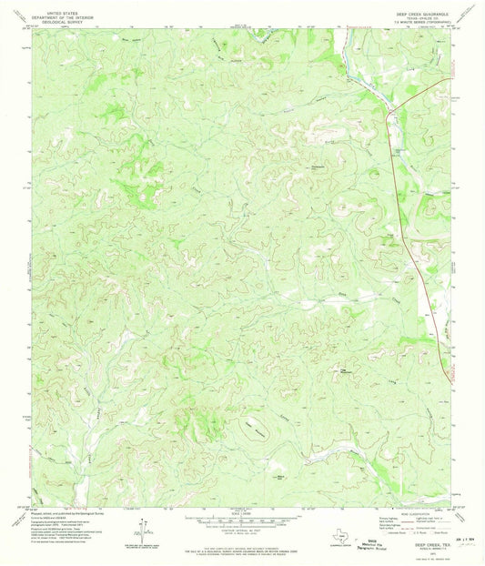 1971 Deep Creek, TX - Texas - USGS Topographic Map