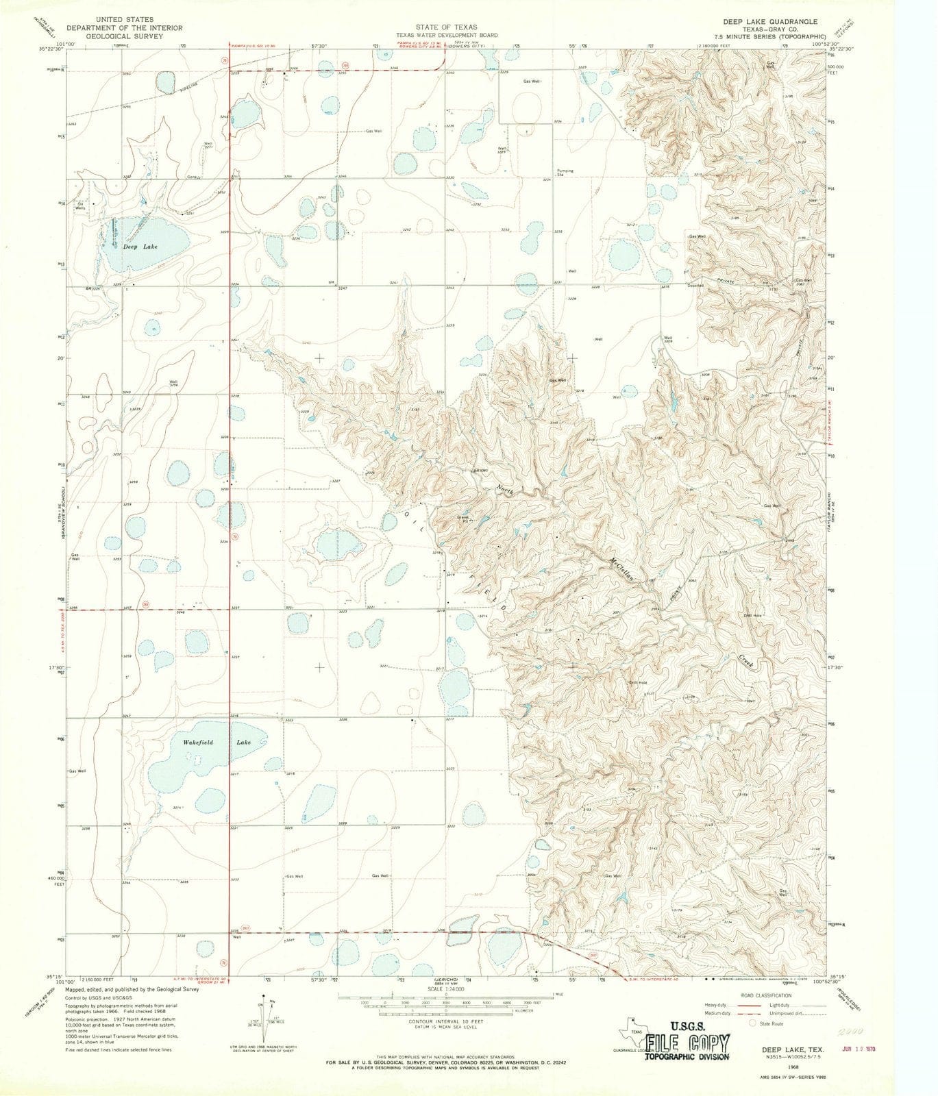 1968 Deep Lake, TX - Texas - USGS Topographic Map