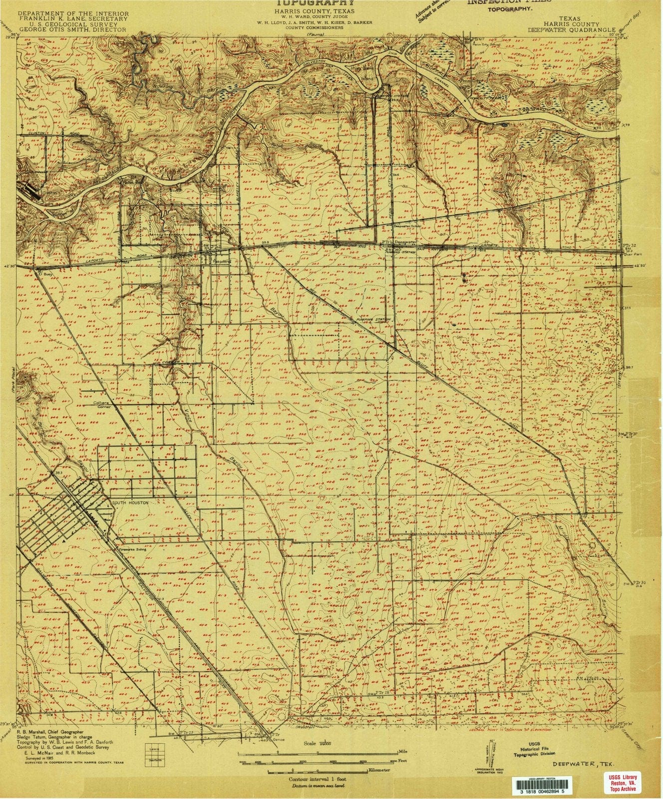 1915 Deepwater, TX - Texas - USGS Topographic Map