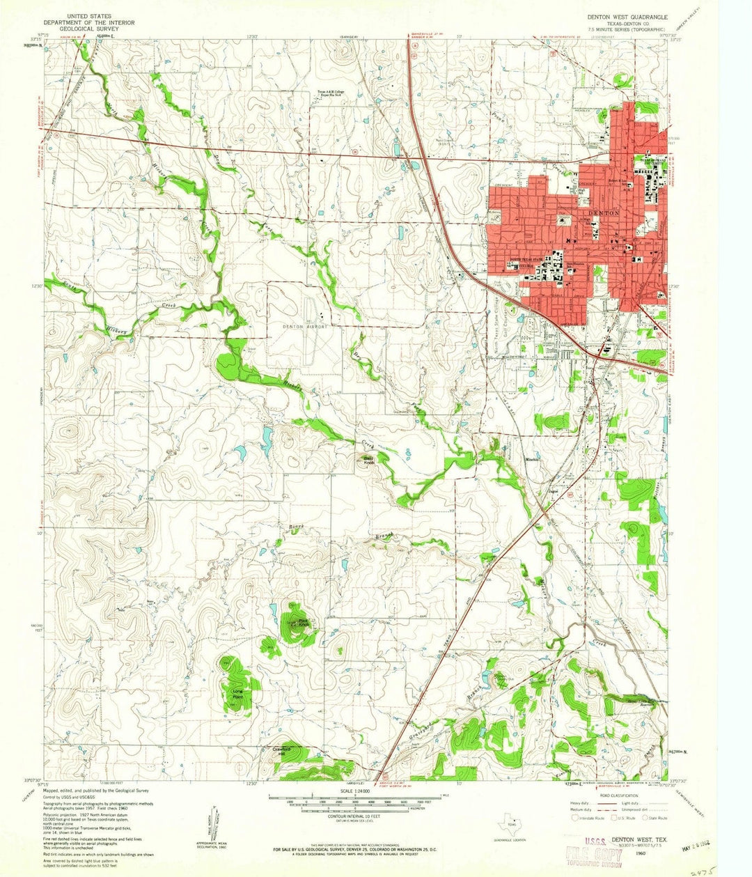 1960 Denton West, TX - Texas - USGS Topographic Map