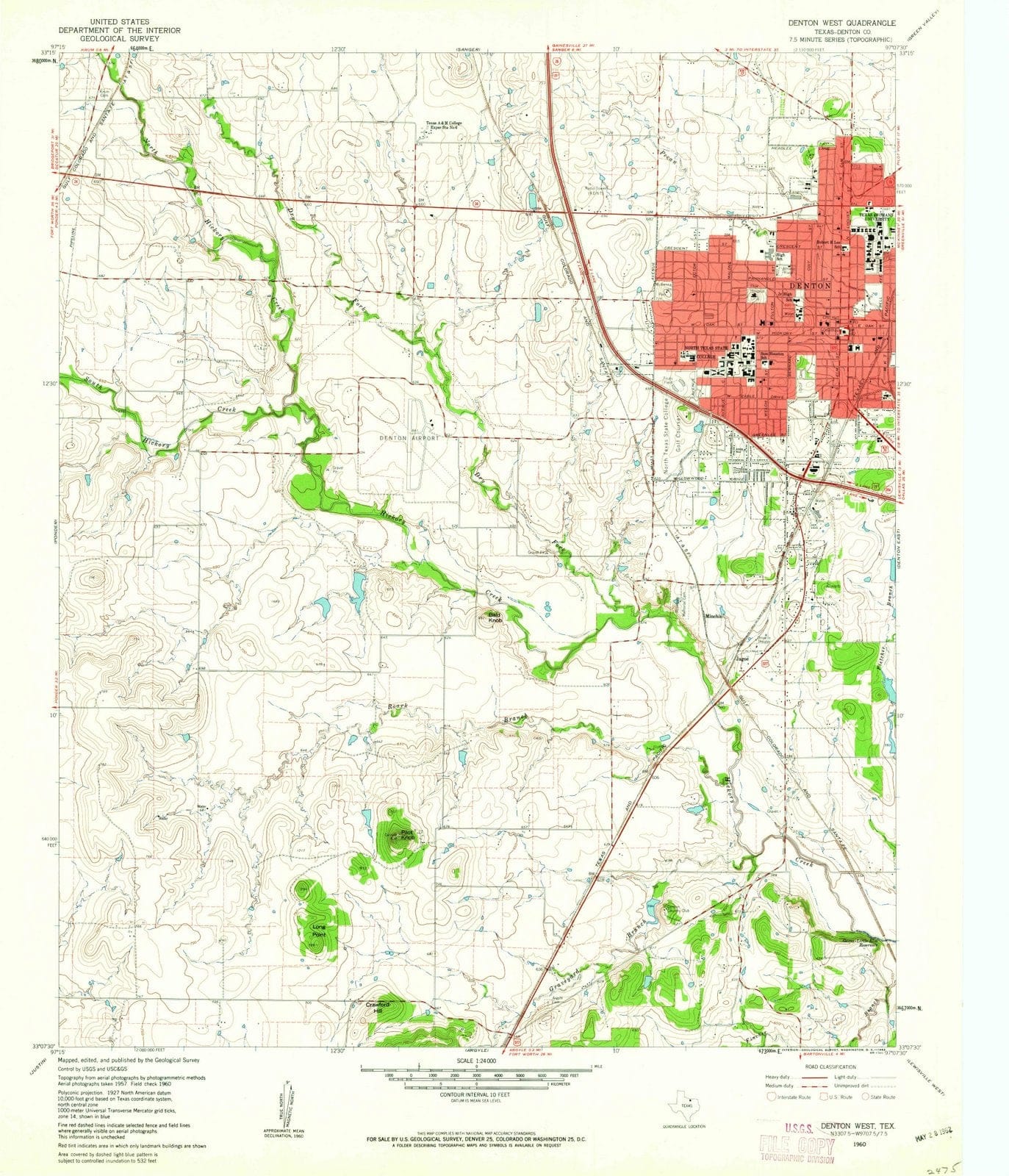 1960 Denton West, TX - Texas - USGS Topographic Map