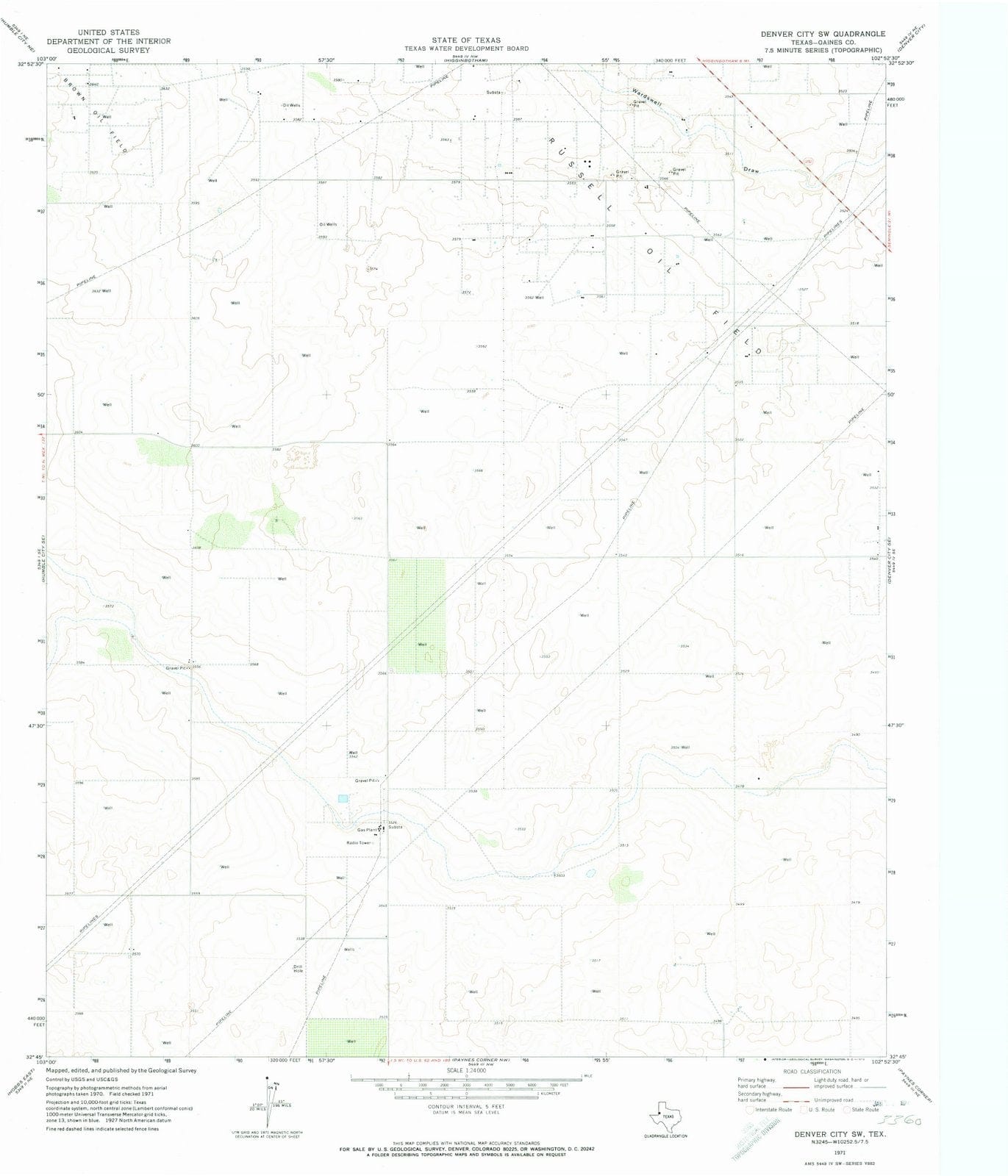 1971 Denver City, TX - Texas - USGS Topographic Map v2