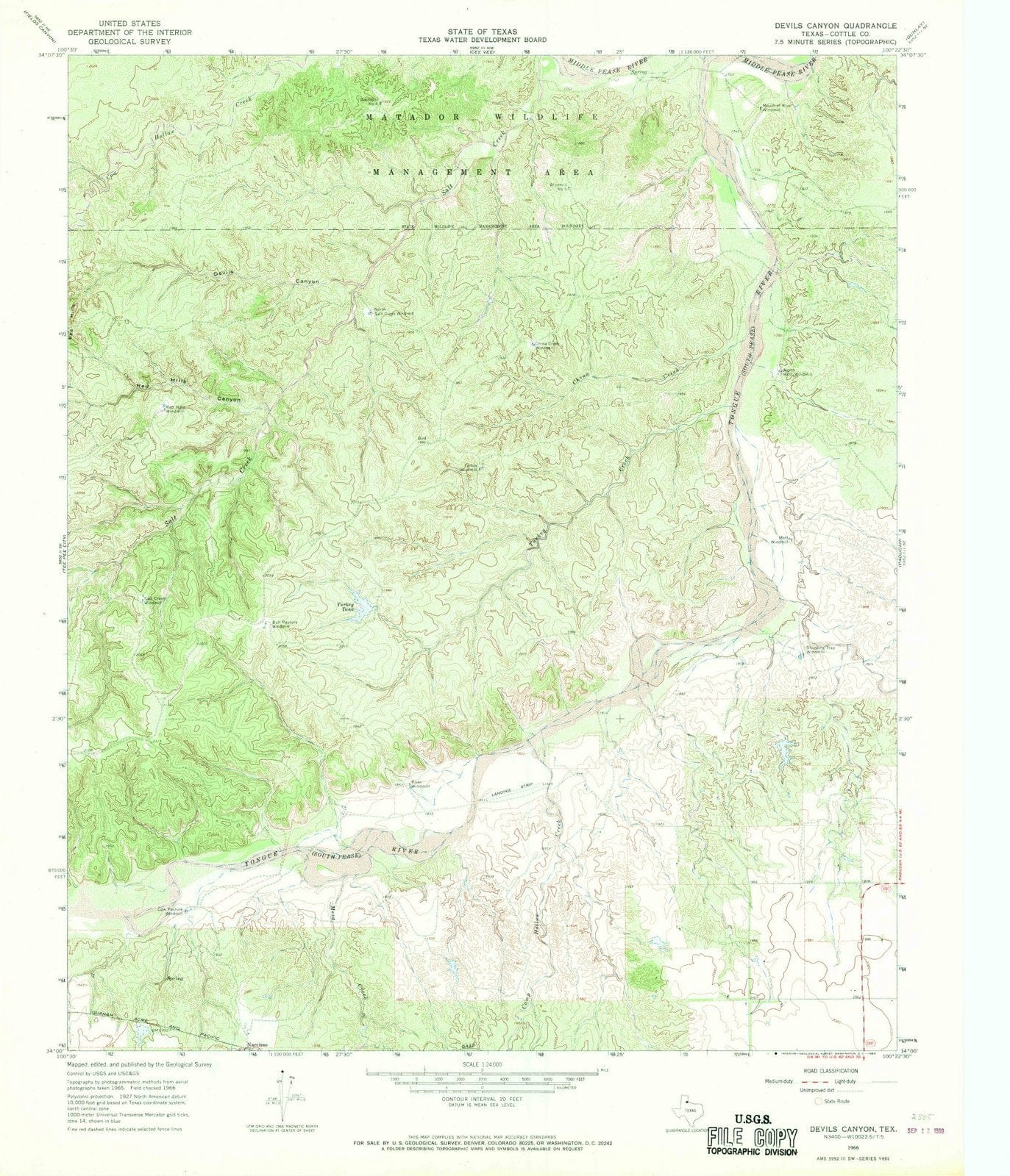 1966 Canyon, TX - Texas - USGS Topographic Map v2