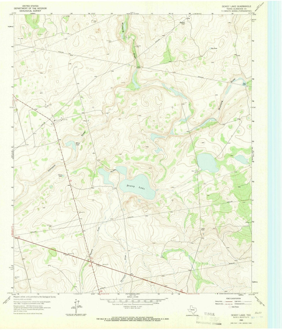 1965 Dewey Lake, TX - Texas - USGS Topographic Map v2