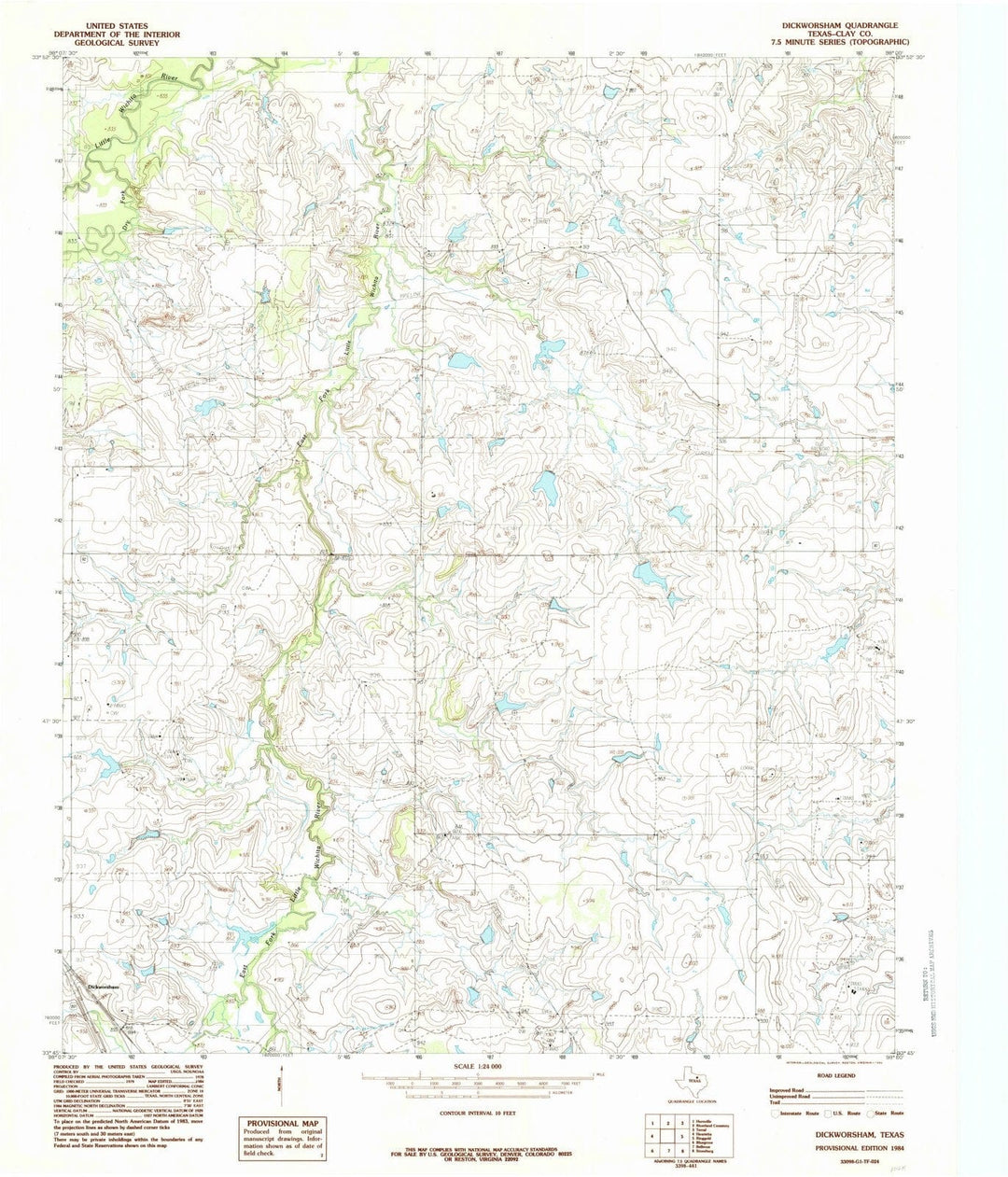 1984 Dickworsham, TX - Texas - USGS Topographic Map
