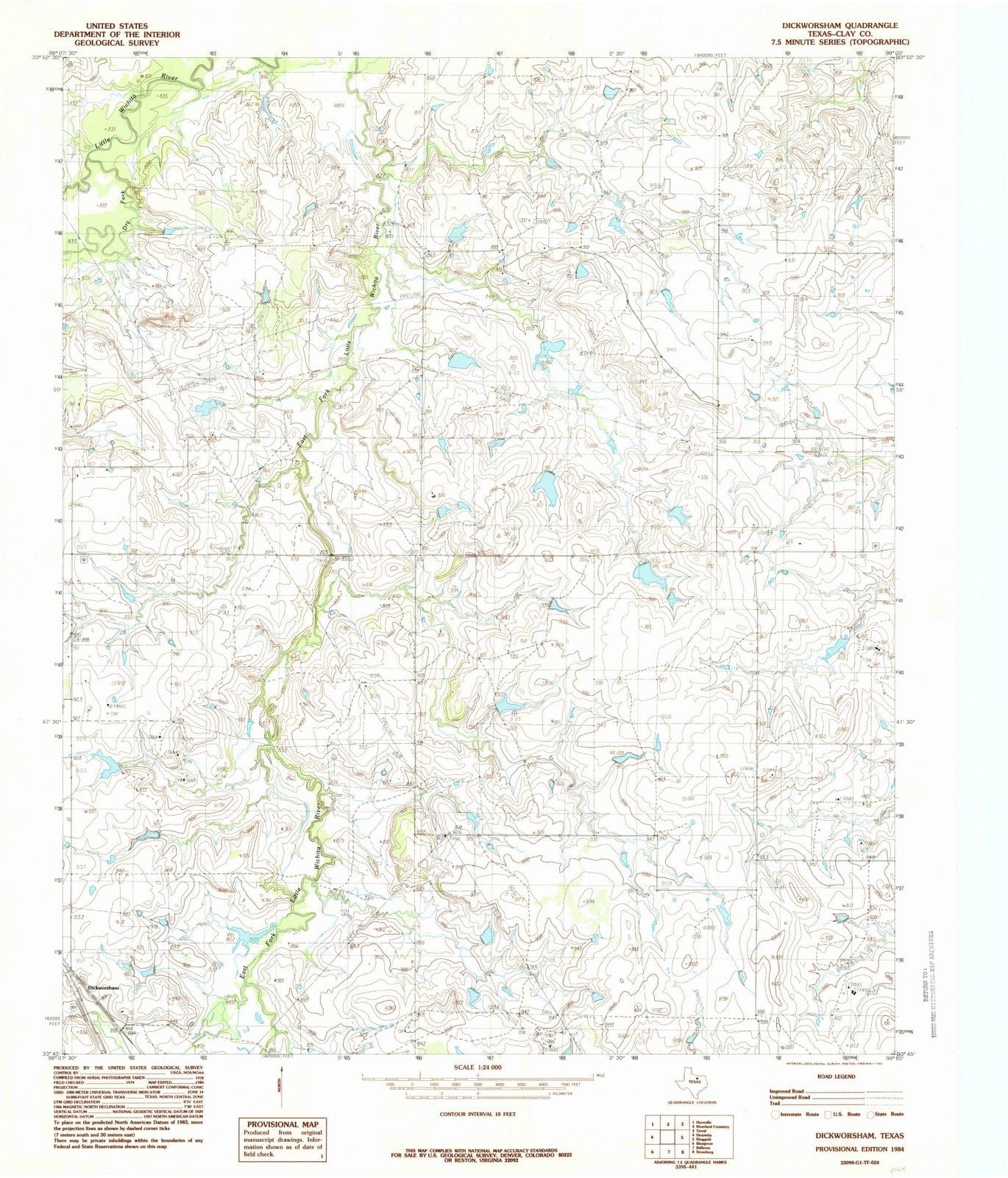 1984 Dickworsham, TX - Texas - USGS Topographic Map