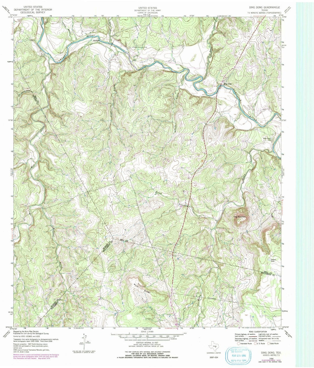 1958 Dingong, TX - Texas - USGS Topographic Map