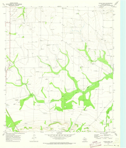 1970 Divideraw, TX - Texas - USGS Topographic Map