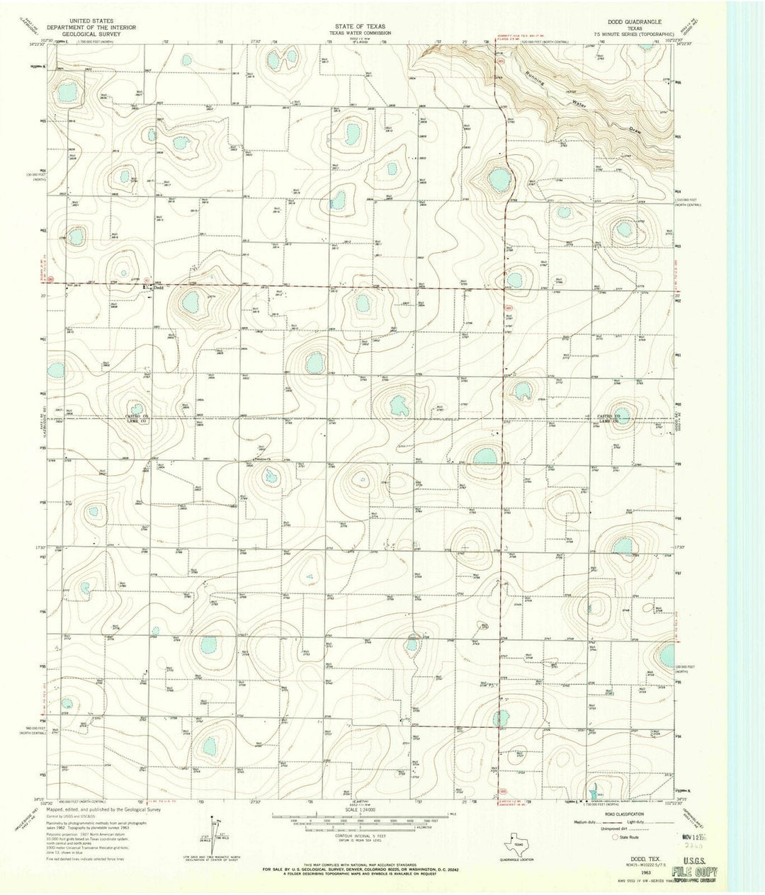 1963 Dodd, TX - Texas - USGS Topographic Map