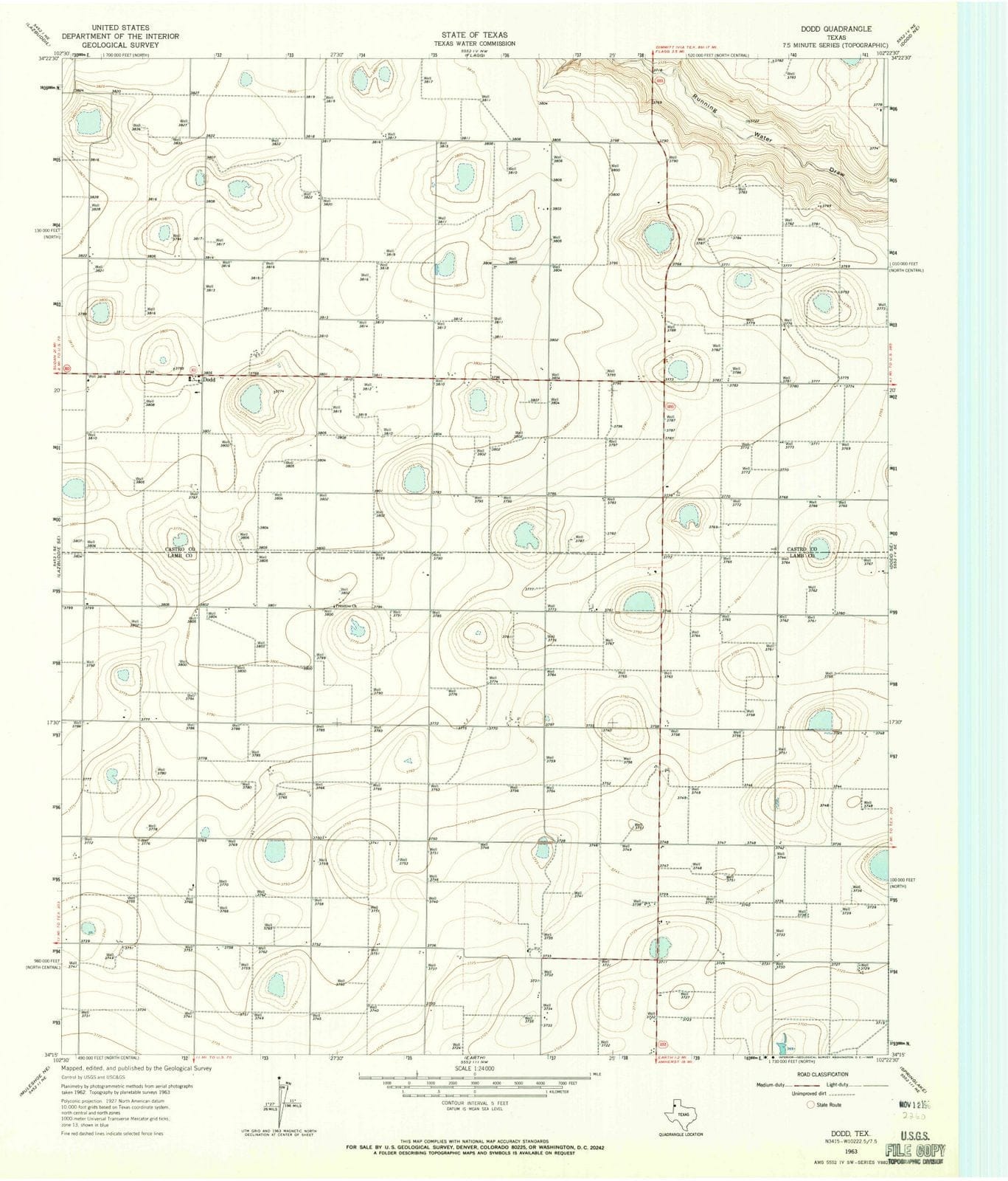 1963 Dodd, TX - Texas - USGS Topographic Map