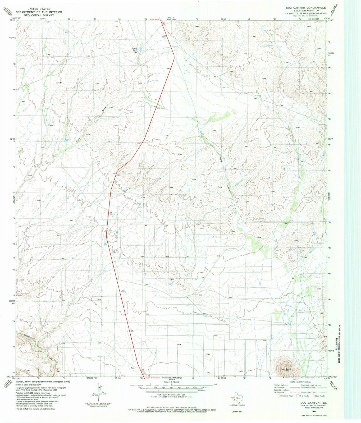 1983 Canyon, TX - Texas - USGS Topographic Map v2