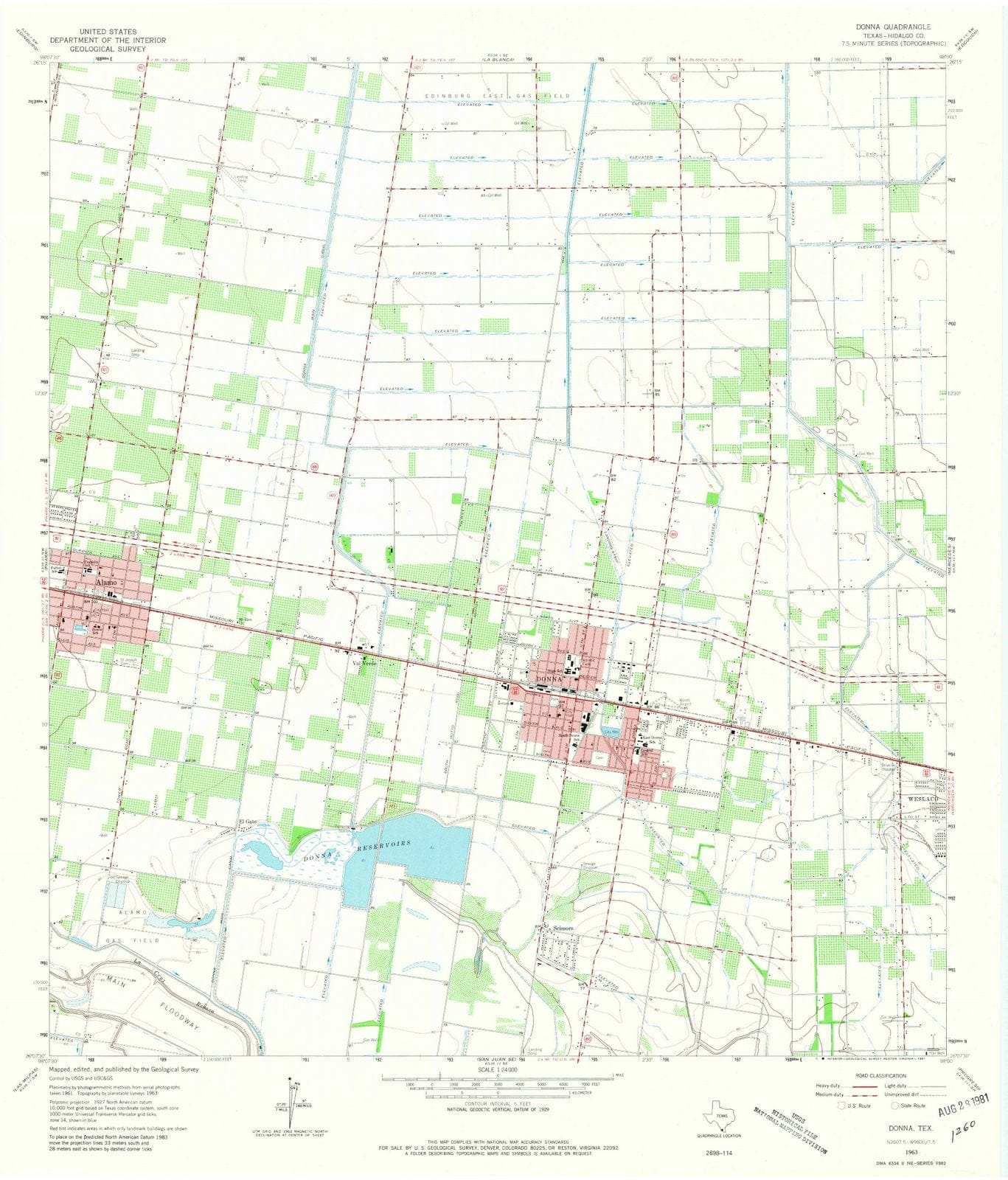 1963 Donna, TX - Texas - USGS Topographic Map