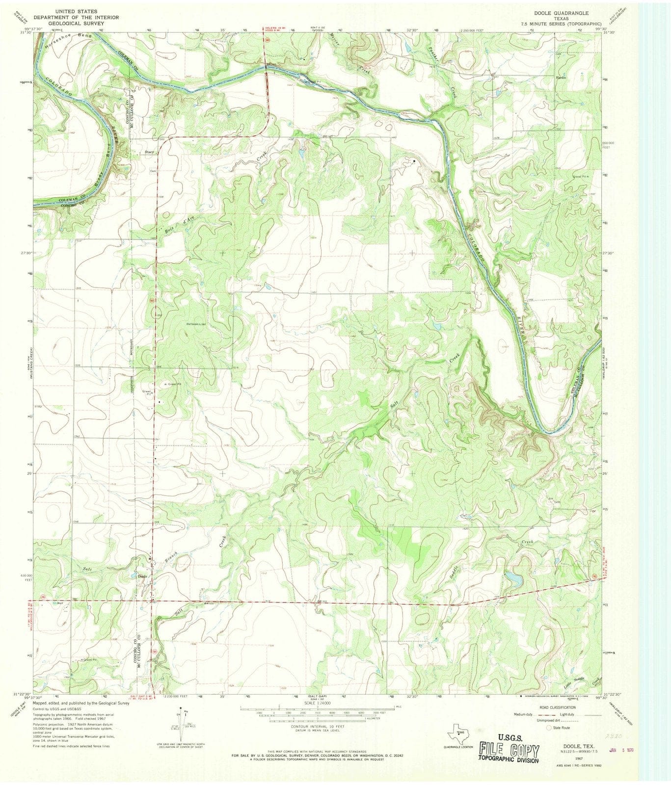 1967 Doole, TX - Texas - USGS Topographic Map v2