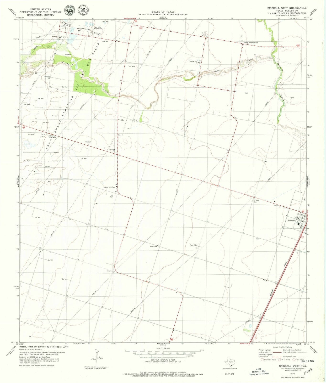 1978 Driscoll West, TX - Texas - USGS Topographic Map