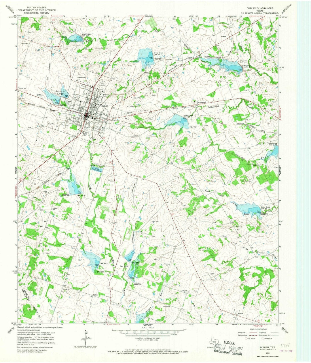 1965 Dublin, TX - Texas - USGS Topographic Map