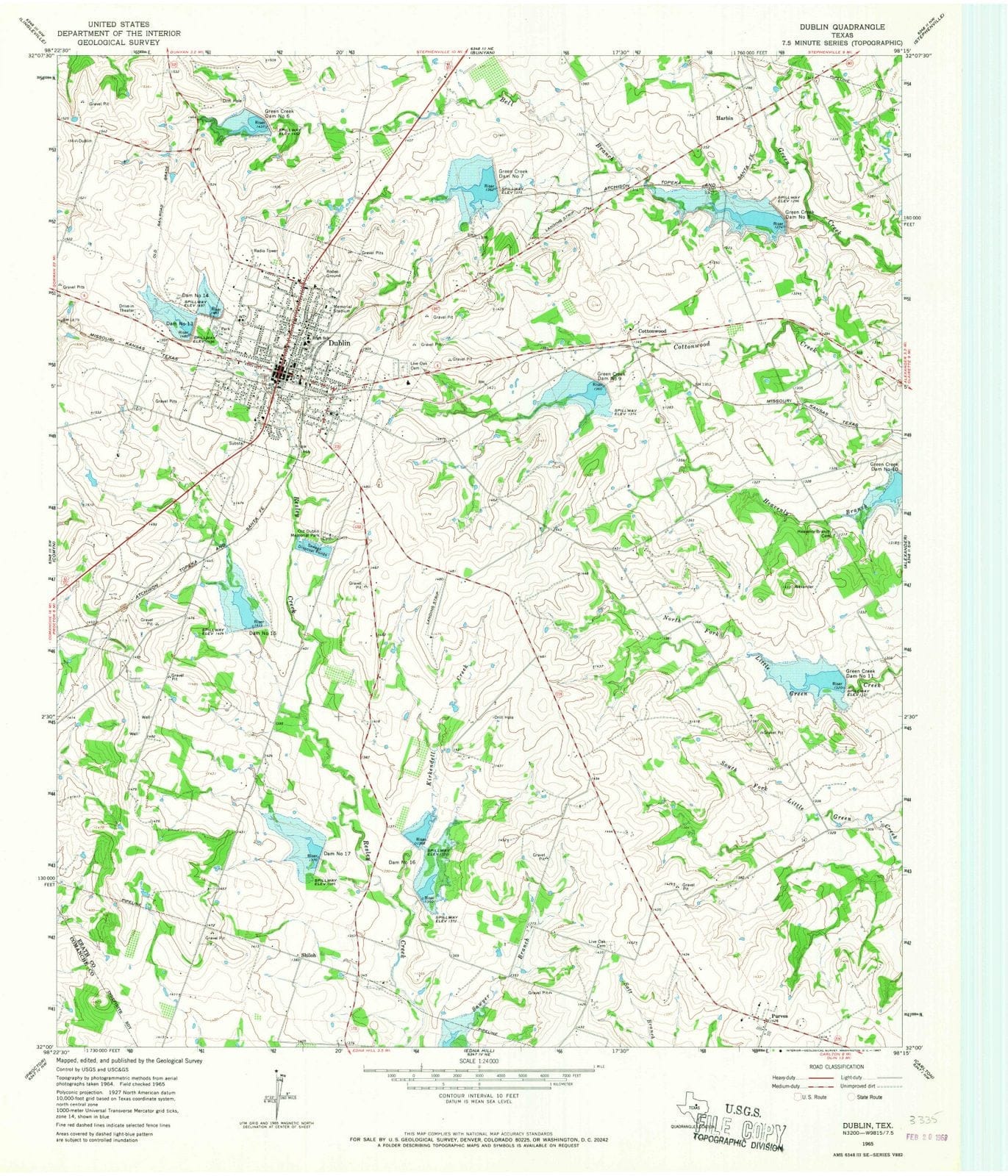 1965 Dublin, TX - Texas - USGS Topographic Map