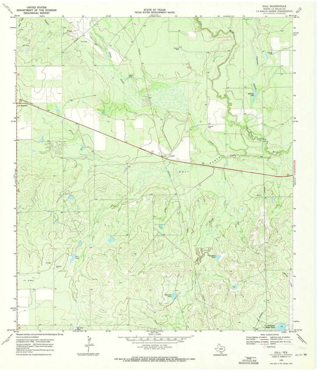1969 Dull, TX - Texas - USGS Topographic Map