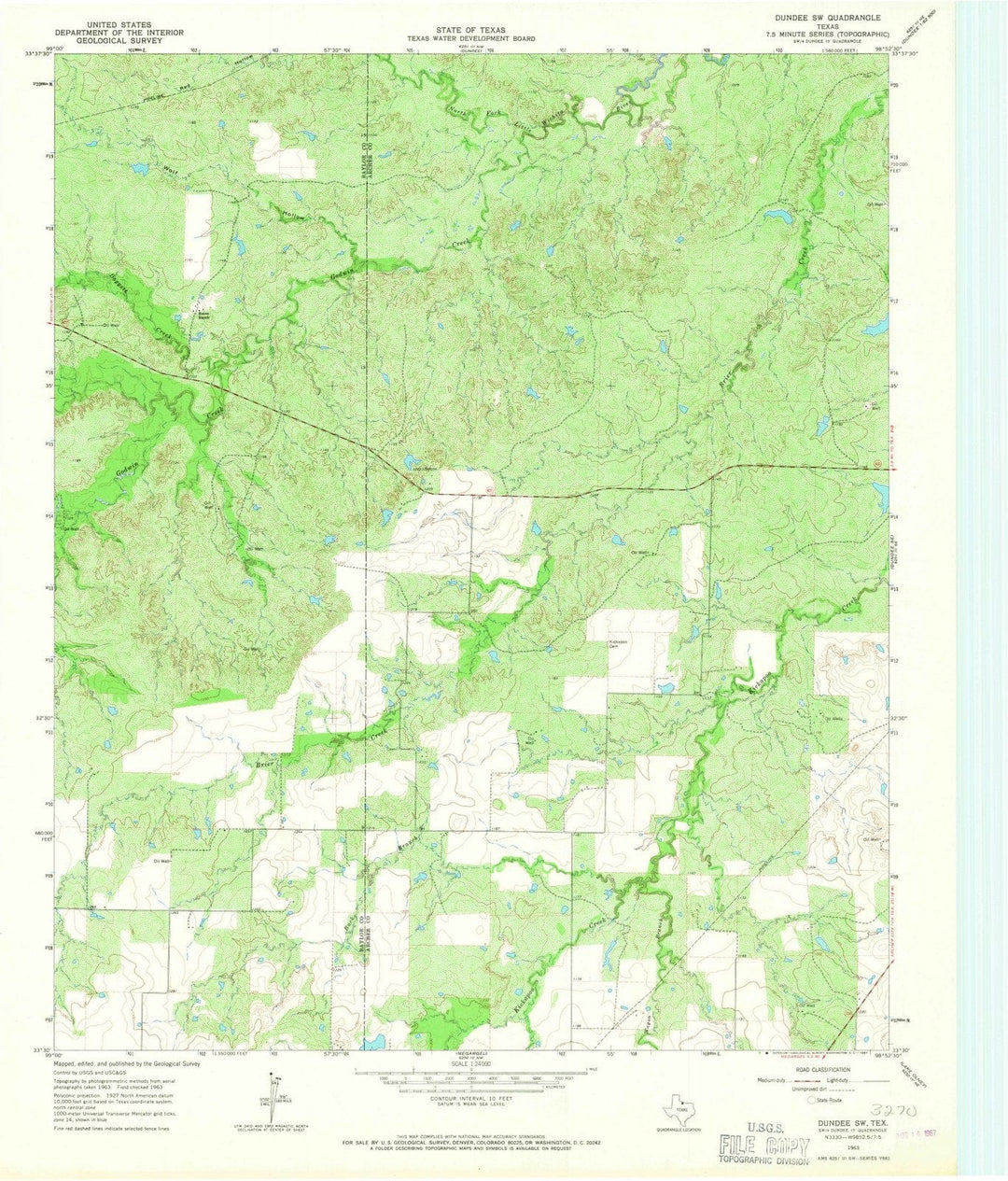 1963 Dundee, TX - Texas - USGS Topographic Map
