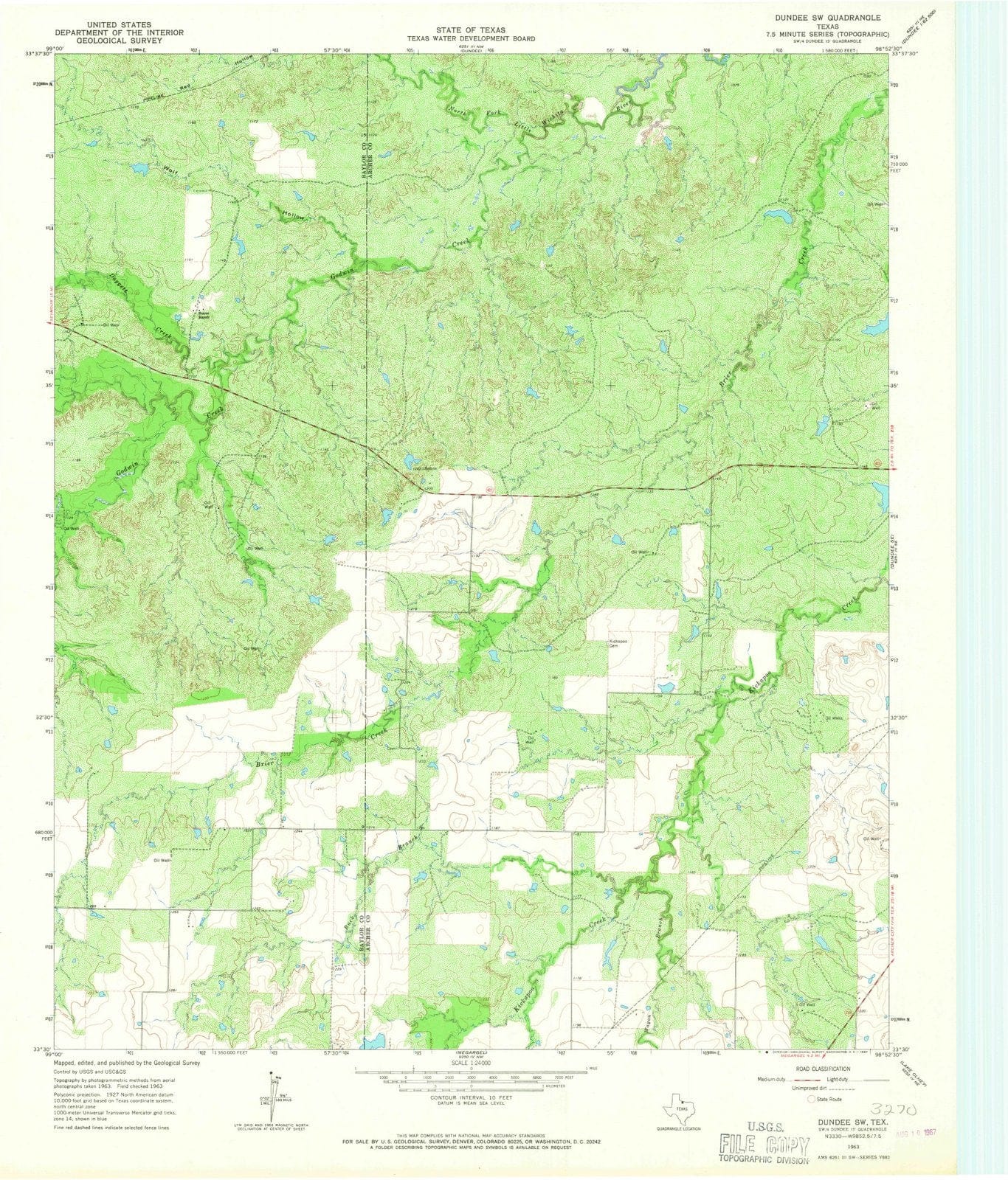 1963 Dundee, TX - Texas - USGS Topographic Map