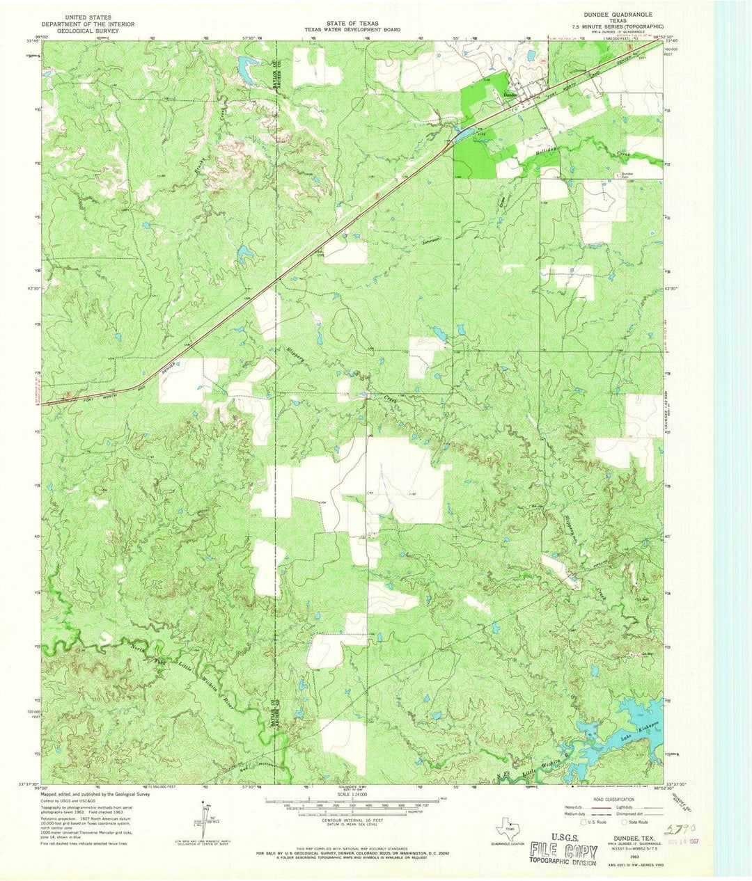 1963 Dundee, TX - Texas - USGS Topographic Map v2