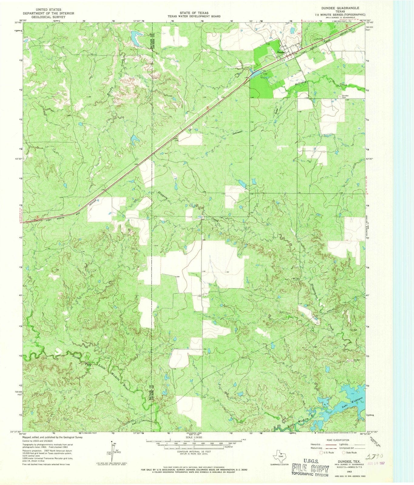 1963 Dundee, TX - Texas - USGS Topographic Map v2