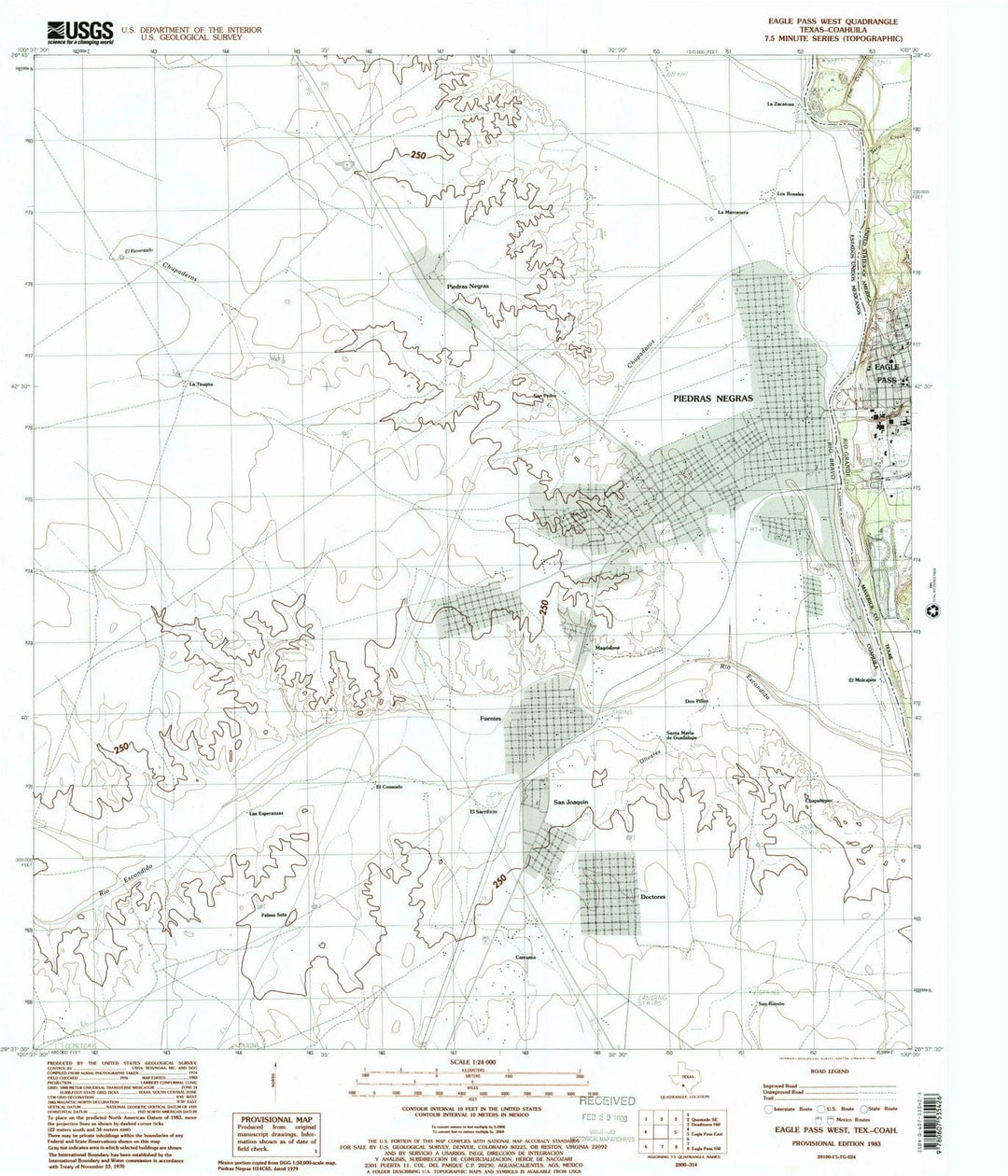 1983 Eagle Pass West, TX - Texas - USGS Topographic Map