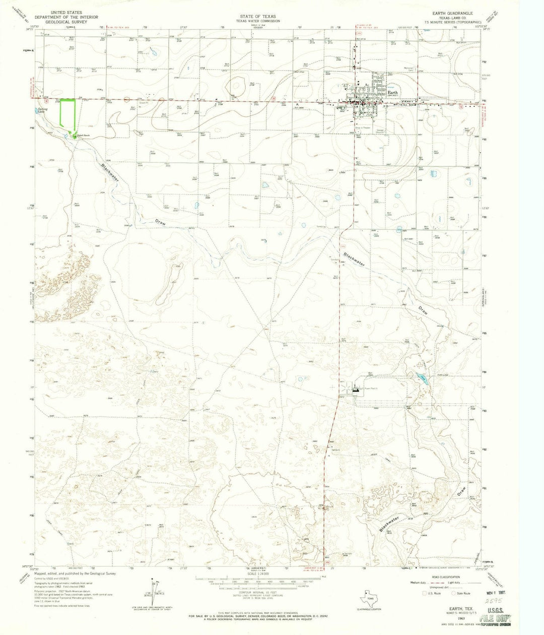 1963 Earth, TX - Texas - USGS Topographic Map