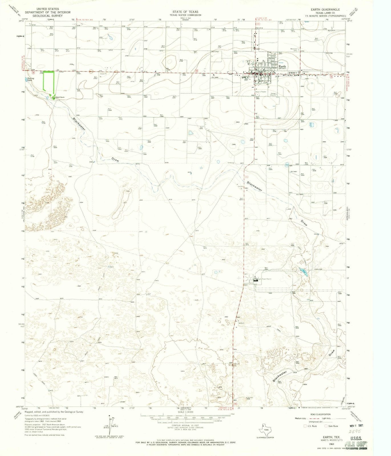 1963 Earth, TX - Texas - USGS Topographic Map