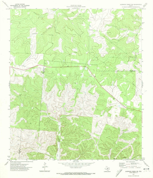 1971 Earwood Creek, TX - Texas - USGS Topographic Map