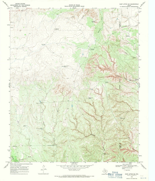 1968 East Afton, TX - Texas - USGS Topographic Map