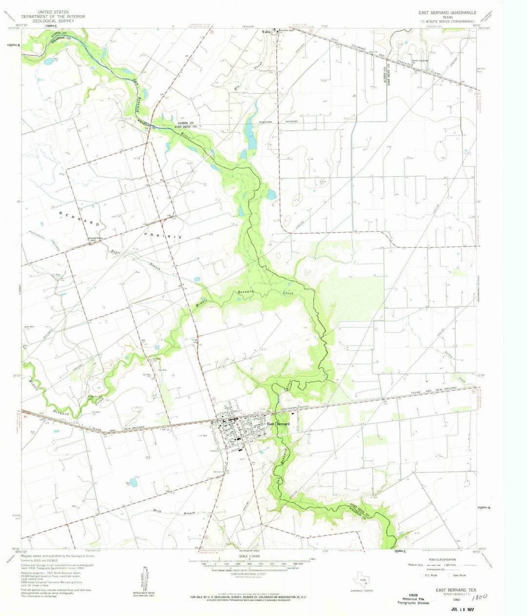 1960 East Bernard, TX - Texas - USGS Topographic Map