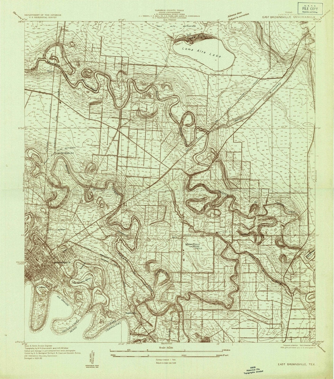 1930 East Brownsville, TX - Texas - USGS Topographic Map