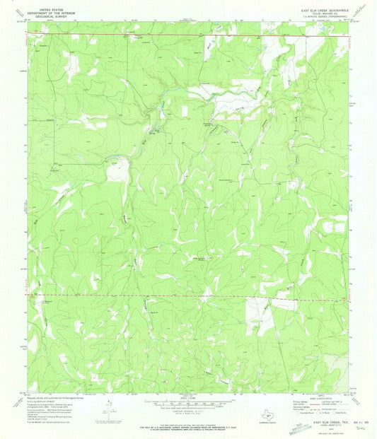 1970 East Elm Creek, TX - Texas - USGS Topographic Map