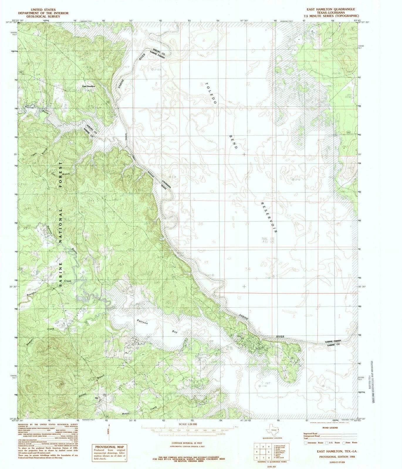 1984 East Hamilton, TX - Texas - USGS Topographic Map