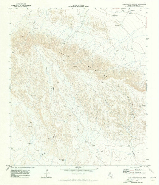 1970 East Hunter Canyon, TX - Texas - USGS Topographic Map