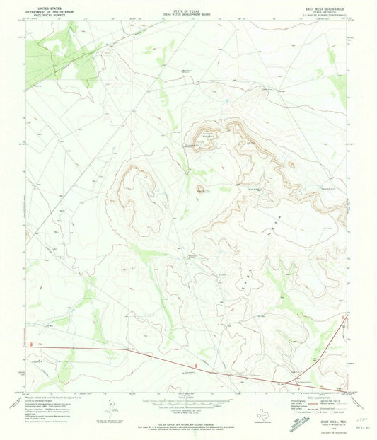 1970 East Mesa, TX - Texas - USGS Topographic Map v2