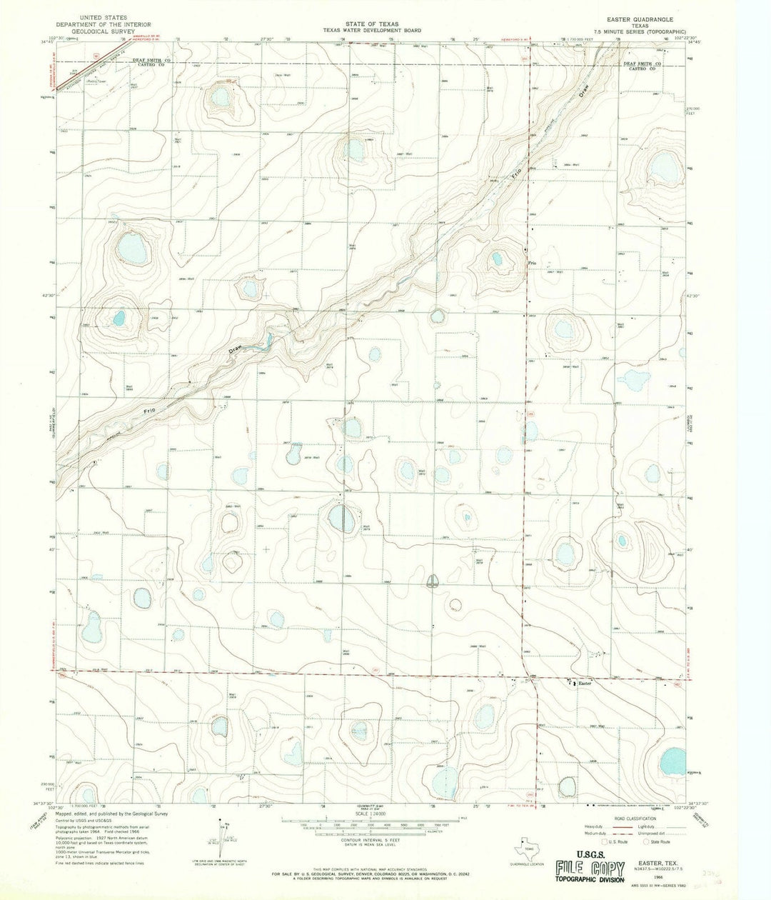 1966 Easter, TX - Texas - USGS Topographic Map